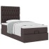 Cama otomana con colchón marrón oscuro 100x200 cm