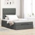 Estructura cama otomana colchón tela gris oscuro