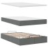Estructura cama otomana colchón tela gris oscuro