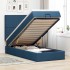 Cama otomana con colchón y luces LED azul 90x200 cm
