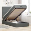 Estructura cama otomana colchón tela gris oscuro
