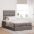 Estructura de cama otomana colchón tela gris pardo