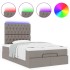 Estructura de cama otomana colchón tela gris pardo