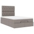 Estructura de cama otomana colchón tela gris pardo