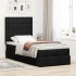 Estructura de cama otomana colchón tela negro