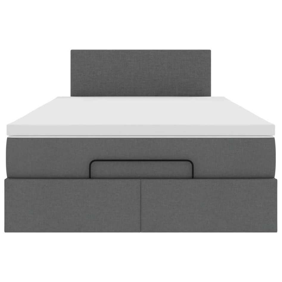 Cama otomana con colchón gris oscuro 120x200 cm