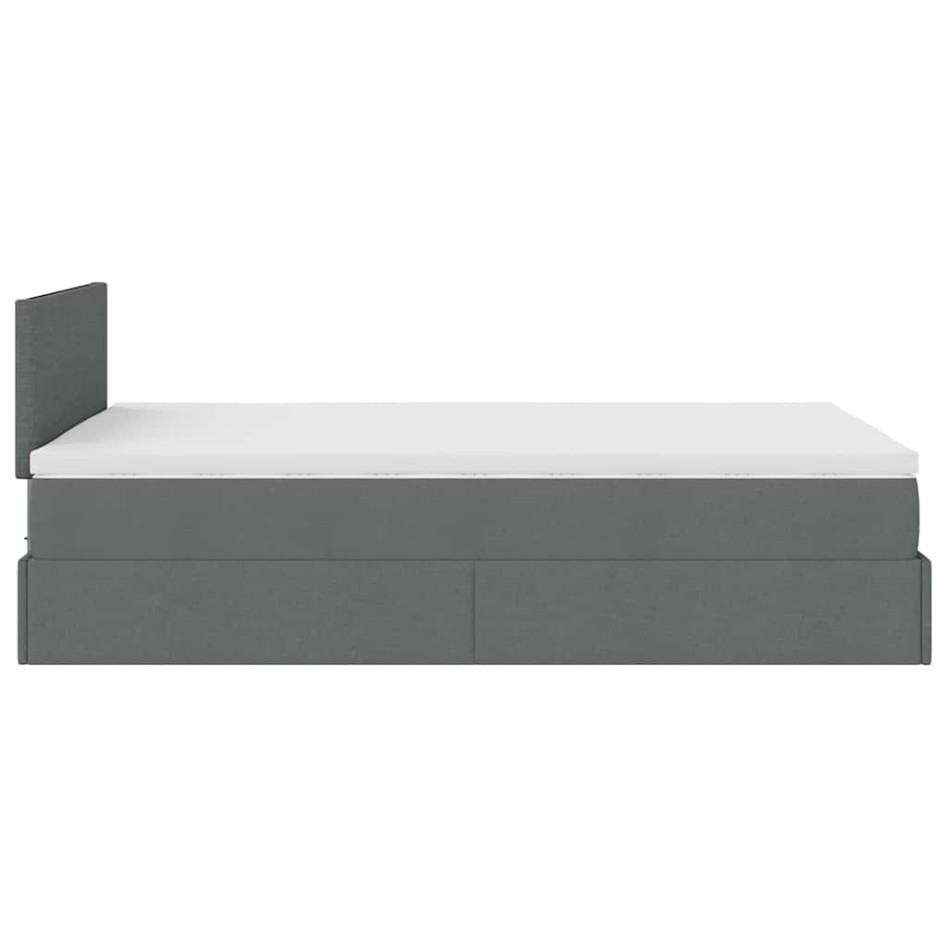 Cama otomana con colchón gris oscuro 120x200 cm