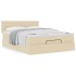 Cama otomana con colchón de tela color crema 140x190