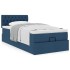 Cama otomana con colchón tela azul 100x200