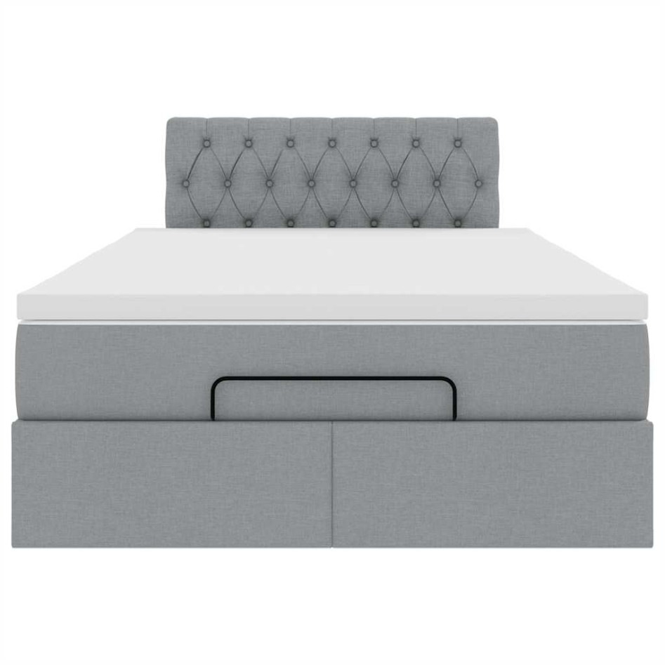 Cama otomana con colchón gris claro 120x200 cm