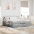 Cama otomana con colchón gris claro 160x200 cm