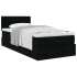 Cama otomana con colchón tela negra 100x200