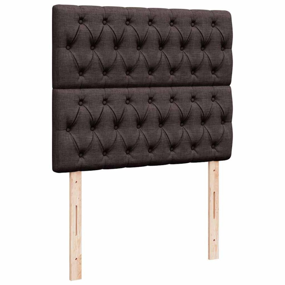 Estructura cama otomana colchón tela marrón oscuro