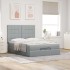Estructura cama otomana con colchón tela gris claro 140x190