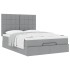 Estructura cama otomana con colchón tela gris claro 140x190