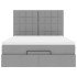 Estructura cama otomana con colchón tela gris claro 140x190
