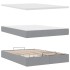 Estructura cama otomana con colchón tela gris claro 140x190