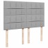 Estructura cama otomana con colchón tela gris claro 140x190