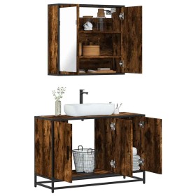 Set de muebles baño 2 pzas madera contrachapada roble