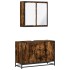 Set de muebles baño 2 pzas madera contrachapada roble