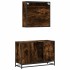 Set de muebles baño 2 pzas madera contrachapada roble