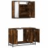 Set de muebles baño 2 pzas madera contrachapada roble