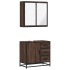 Set de muebles baño 2 pzas madera contrachapada marrón