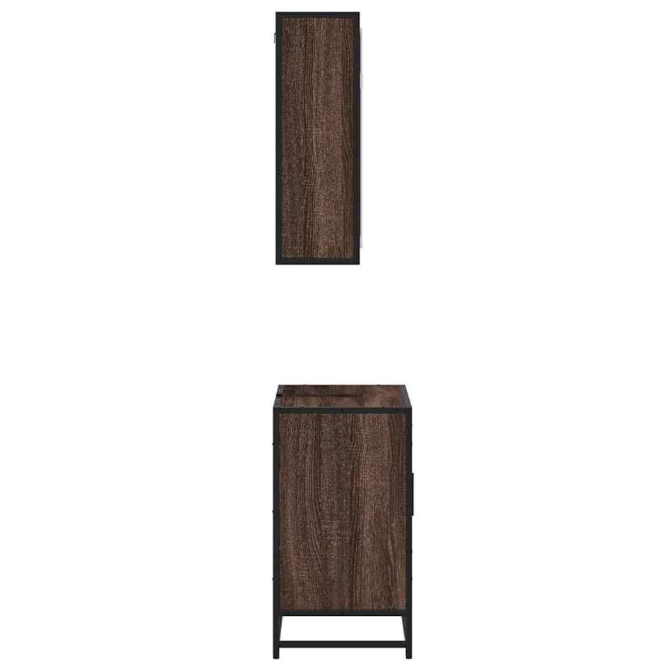 Set de muebles baño 2 pzas madera contrachapada marrón