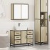 Set de muebles de baño 2 pzas madera contrachapada roble