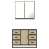 Set de muebles de baño 2 pzas madera contrachapada roble