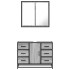 Set de muebles de baño 2 pzas madera contrachapada gris