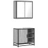 Set de muebles de baño 2 pzas madera contrachapada gris