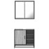 Set de muebles de baño 2 pzas madera contrachapada gris