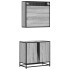 Set de muebles de baño 2 pzas madera contrachapada gris