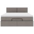Cama otomana con colchón tela gris pardo 140x200