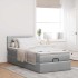 Estructura de cama otomana con colchón tela gris claro