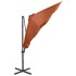 Sombrilla voladiza con poste y luces LED terracota 300