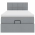 Estructura de cama otomana con colchón tela gris claro