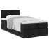 Estructura cama otomana colchón tela negra 90x190