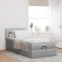Cama otomana con colchón gris claro 90x200 cm