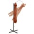Sombrilla voladiza con poste y luces LED terracota 300