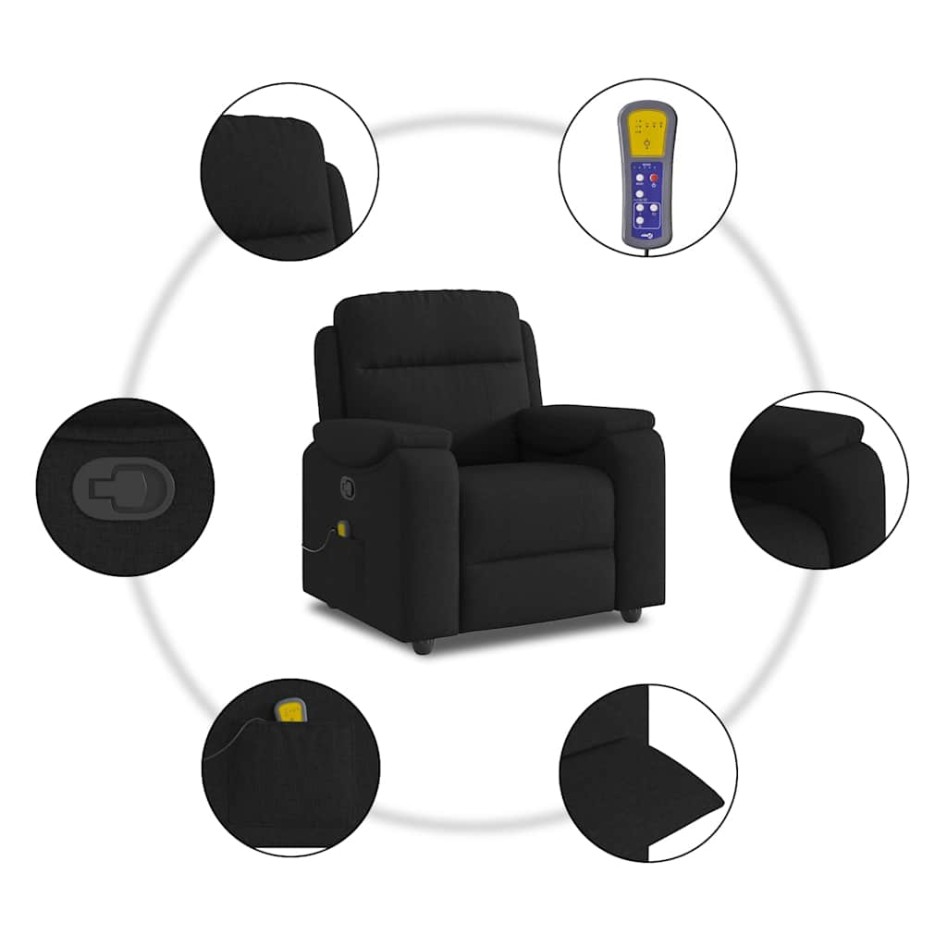 Sillón reclinable de masaje de tela