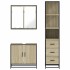Set de muebles de baño 3 pzas madera contrachapada roble