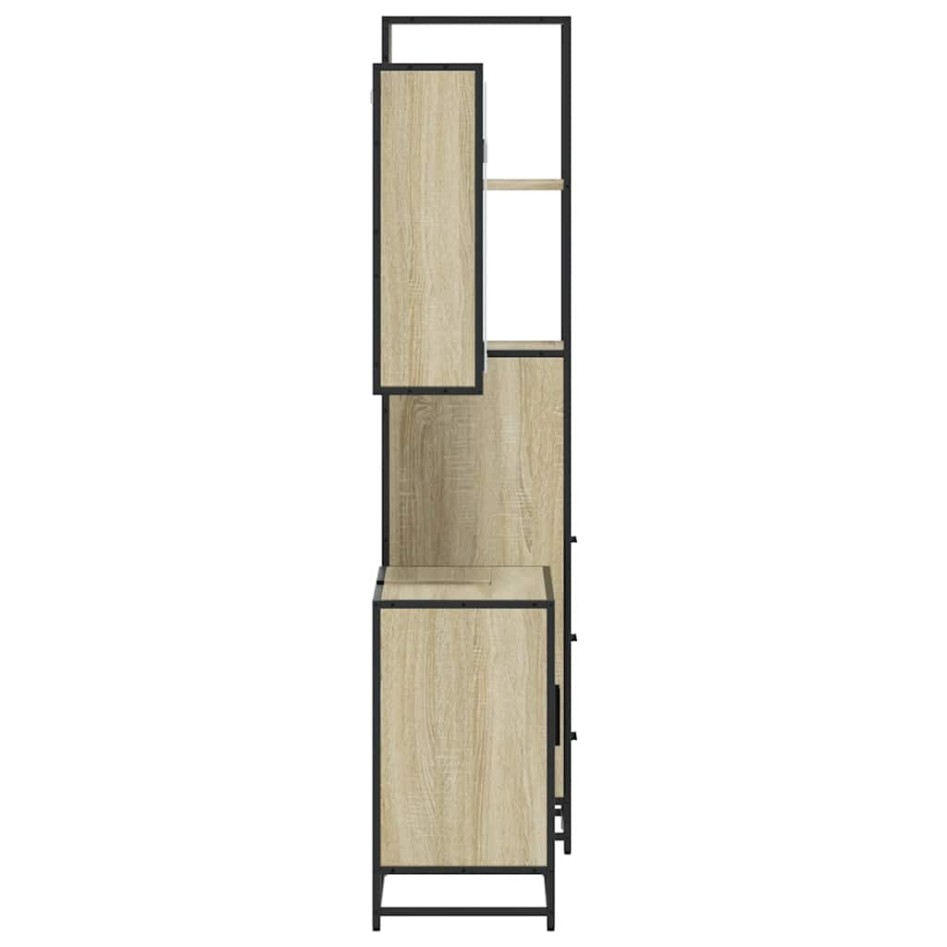 Set de muebles de baño 3 pzas madera contrachapada roble