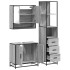 Set de muebles de baño 3 pzas madera contrachapada gris