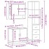 Set de muebles de baño 3 pzas madera contrachapada gris