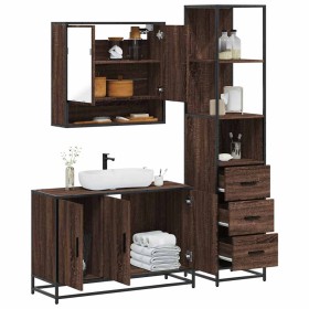 Set de muebles baño 3 pzas madera contrachapada roble