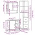 Set de muebles de baño 3 pzas madera contrachapada roble