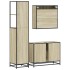Set de muebles de baño 3 pzas madera contrachapada roble