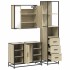 Set de muebles de baño 3 pzas madera contrachapada roble